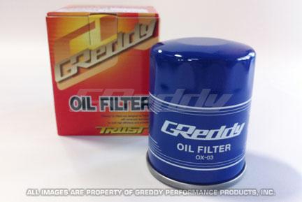 GReddy OX-03 Oil Filter - 3/4 -16UNF Inlet/ 65mm Diameter/90mm Tal - Bull Strap
