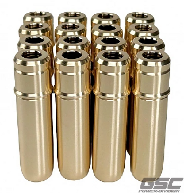 GSC P-D Ford 5.0L Coyote Gen 1/Gen 2 (STD) Intake/Exhaust Valve Guide w/Stopper - Set of 16 - Bull Strap