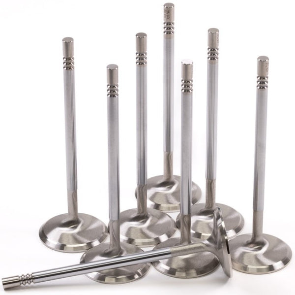 GSC P-D Ford Mustang 5.0L Coyote Gen 1/2 37.27mm Head (STD) Chrome Polished Intake Valve - Set of 8 - Bull Strap