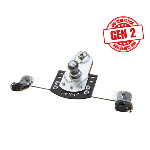 Gen-Y 20-24 GM Short/Long Bed GoosePuck II 5in Offset Ball Puck Mount 25K TW w/Safety Chain Anchors - Bull Strap