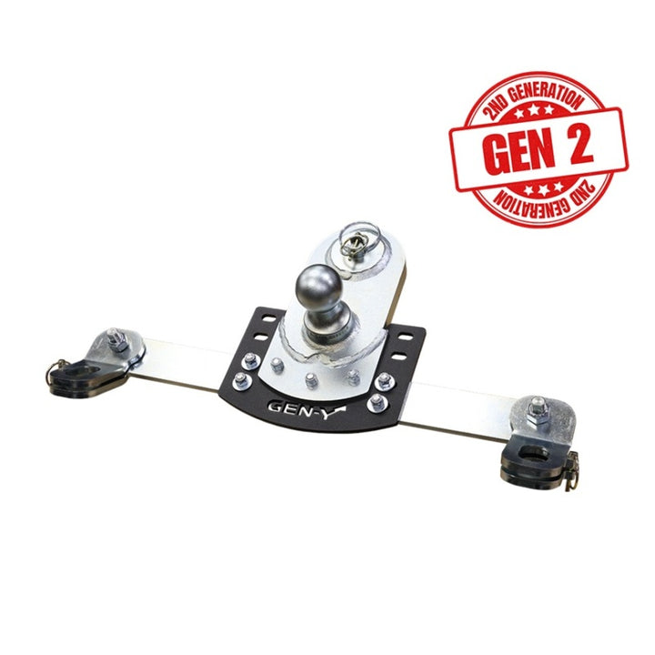 Gen-Y 20-24 GM Short/Long Bed GoosePuck II 5in Offset Ball Puck Mount 25K TW w/Safety Chain Anchors - Bull Strap
