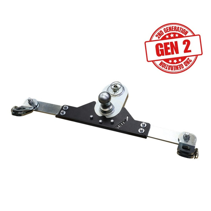 Gen-Y Dodge/RAM GoosePuck II 5in Offset Ball Puck Mount & 25K Towing w/Safety Chain Anchors - Bull Strap
