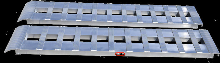 Gen-Y Heavy-Duty 8ft Aluminum Loading Ramps 15in x 96in 5K Capacity Per Ramp - Pair - Bull Strap