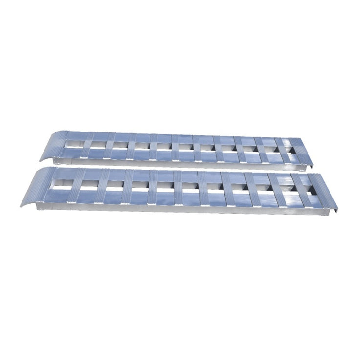 Gen-Y Heavy-Duty 8ft Aluminum Loading Ramps 15in x 96in 5K Capacity Per Ramp - Pair - Bull Strap