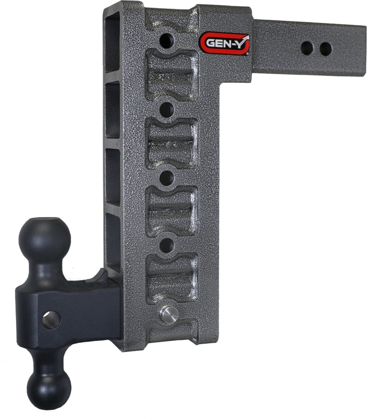 Gen-Y Mega Duty 2.5in Shank 12in Drop 3K TW 21K Hitch w/GH-061 Dual-Ball - Bull Strap