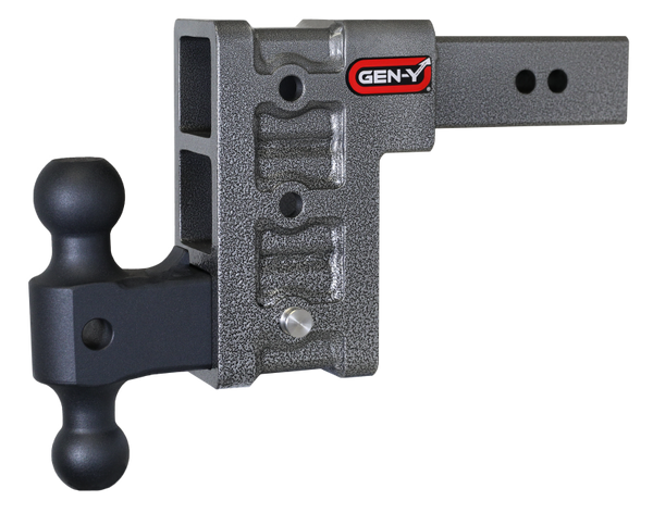 Gen-Y Mega Duty 2.5in Shank 6in Drop 3K TW 21K Hitch w/GH-061 Dual-Ball - Bull Strap