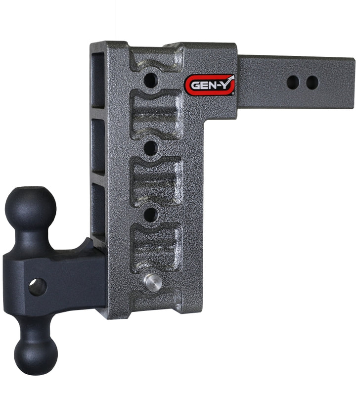 Gen-Y Mega Duty 2.5in Shank 9in Drop 3K TW 21K Hitch w/GH-061 Dual-Ball - Bull Strap
