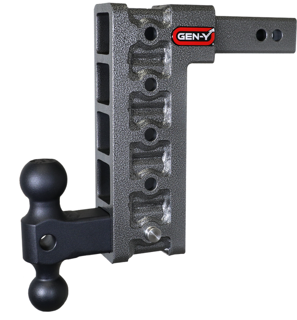Gen-Y Mega Duty 2in Shank 10in Drop 1.5K TW 10K Hitch w/GH-031 Dual-Ball - Bull Strap