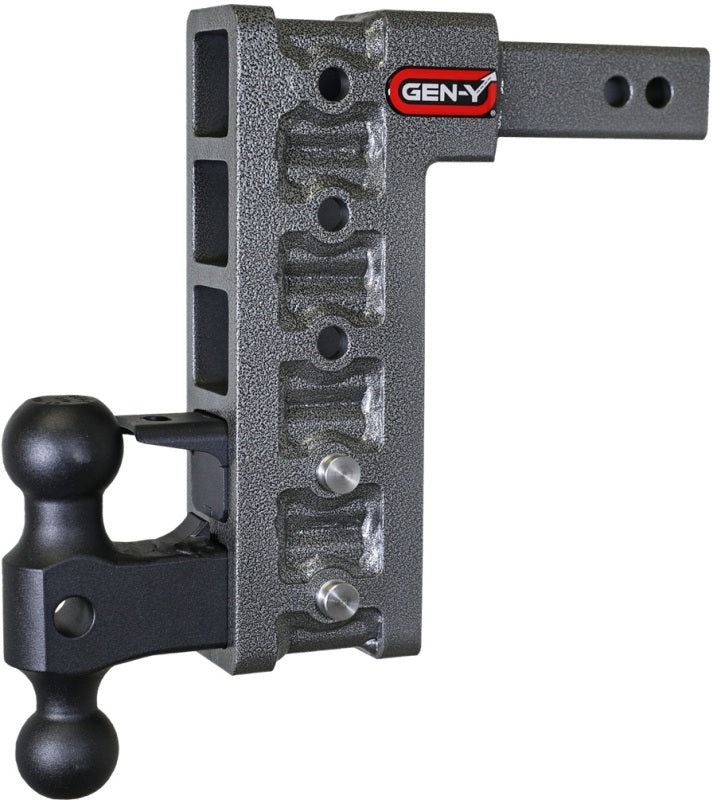 Gen-Y Mega Duty 2in Shank 10in Drop 2K TW 16K Hitch w/GH-051 Dual-Ball/GH-032 Pintle Lock - Bull Strap