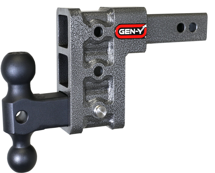 Gen-Y Mega Duty 2in Shank 5in Drop 1.5K TW 10K Hitch w/GH-031 Dual-Ball - Bull Strap