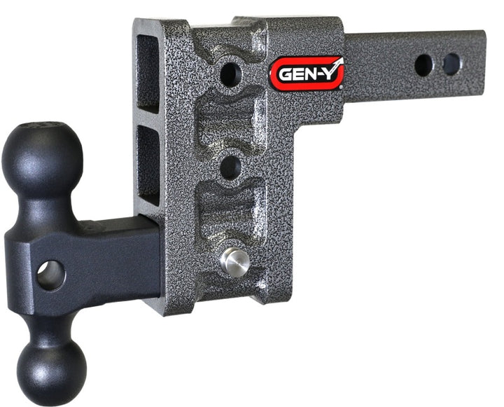 Gen-Y Mega Duty 2in Shank 5in Drop 1.5K TW 10K Hitch w/GH-031 Dual-Ball - Bull Strap