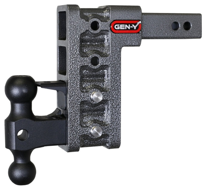 Gen-Y Mega Duty 2in Shank 7.5in Drop 2K TW 16K Hitch w/GH-051 Dual-Ball/GH-032 Pintle Lock - Bull Strap