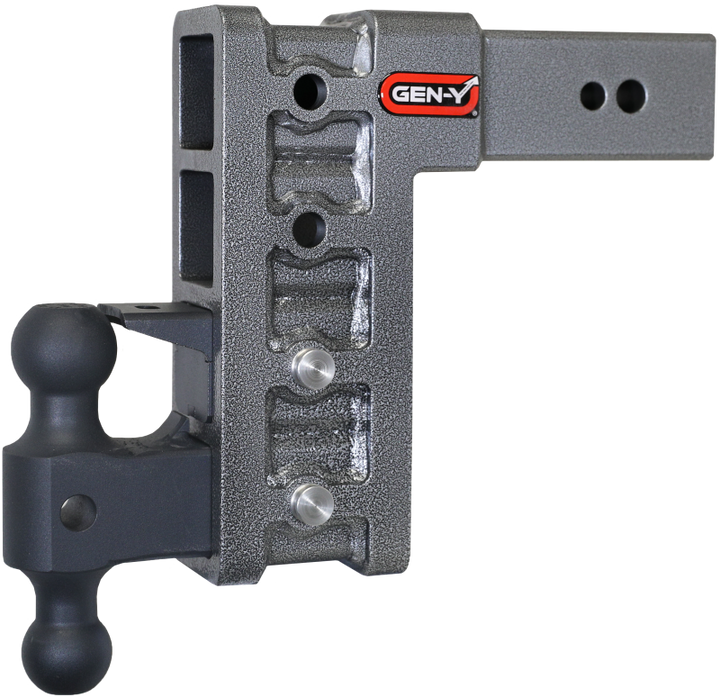 Gen-Y Mega Duty 3in Shank 9in Drop 3.5K TW 32K Hitch w/GH-0161 Dual-Ball/GH-0162 Pintle Lock - Bull Strap
