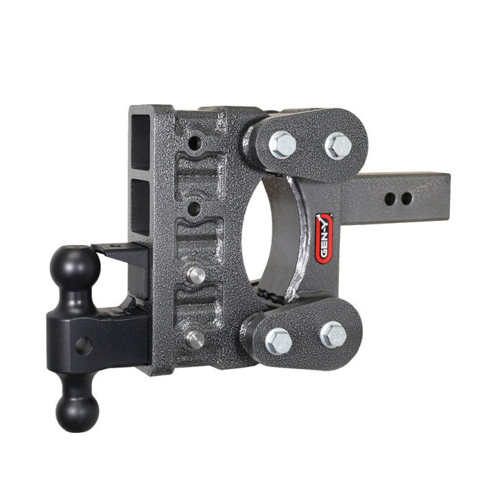 Gen-Y The Boss Torsion-Flex 2.5in Shank 6in Drop 21K Hitch w/GH-061 Dual-Ball/GH-062 Pintle Lock - Bull Strap
