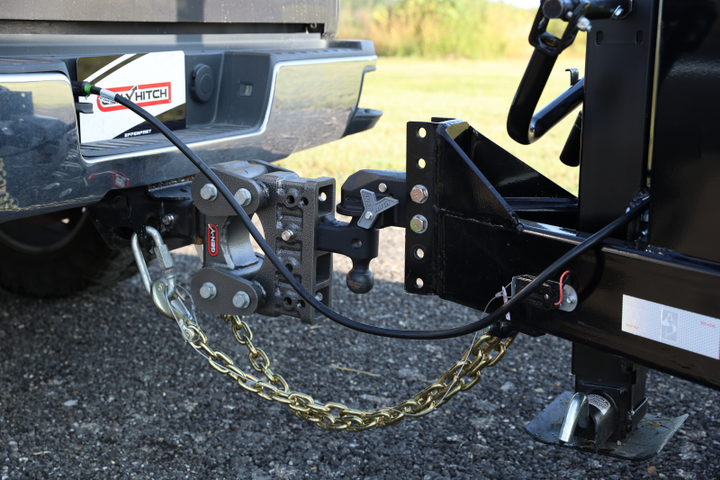 Gen-Y The Boss Torsion-Flex 2in Shank 5in Drop 10K Hitch w/GH-031 Dual-Ball/GH-032 Pintle Lock - Bull Strap