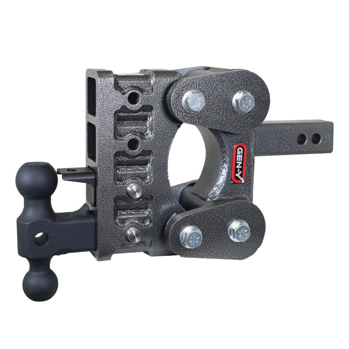 Gen-Y The Boss Torsion-Flex 2in Shank 5in Drop 16K Hitch w/GH-051 Dual-Ball/GH-032 Pintle Lock - Bull Strap