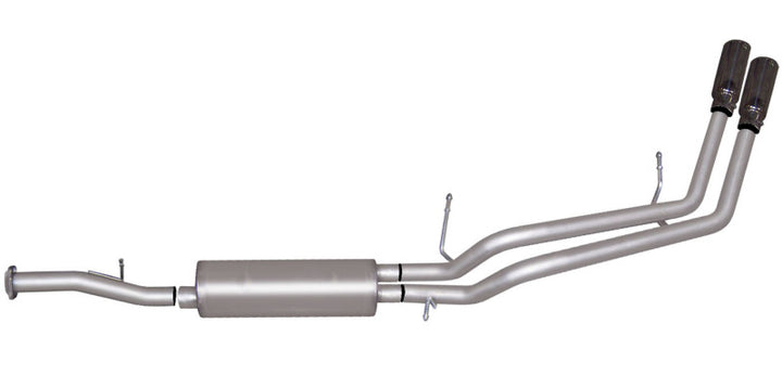 Gibson 07-12 Chevrolet Avalanche LS 5.3L 2.25in Cat-Back Dual Sport Exhaust - Aluminized - Bull Strap