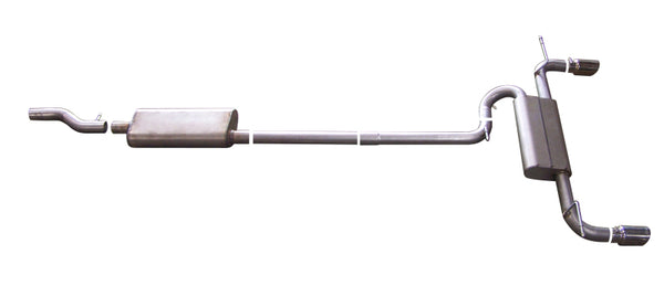 Gibson 07-14 Ford Edge SE 3.5L 2.5in Cat-Back Dual Split Exhaust - Aluminized - Bull Strap
