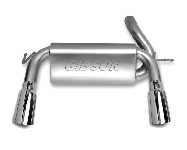 Gibson 07-17 Jeep Wrangler JK Rubicon 3.6L 2.5in Axle-Back Dual Split Exhaust - Aluminized - Bull Strap
