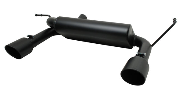 Gibson 07-17 Jeep Wrangler JK Rubicon 3.8L 2.5in Cat-Back Dual Split Exhaust - Black Elite (Ceramic) - Bull Strap