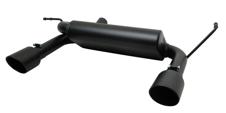 Gibson 07-17 Jeep Wrangler JK Rubicon 3.8L 2.5in Cat-Back Dual Split Exhaust - Black Elite (Ceramic) - Bull Strap