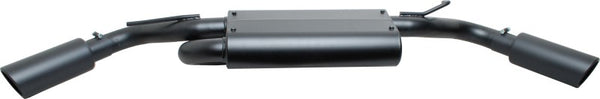 Gibson 07-17 Jeep Wrangler JK Sport 3.8L 2.5in Cat-Back Dual Extreme Exhaust - Black Elite (Ceramic) - Bull Strap