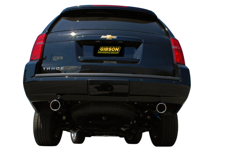 Gibson 10-19 Chevrolet Tahoe LS 5.3L 2.25in Cat-Back Dual Split Exhaust - Stainless - Bull Strap