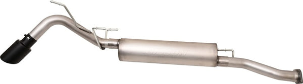 Gibson 16-22 Toyota Tacoma 3.5L 2.5in Cat-Back Single Exhaust System Stainless - Black Elite - Bull Strap