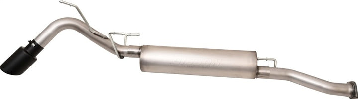 Gibson 16-22 Toyota Tacoma 3.5L 2.5in Cat-Back Single Exhaust System Stainless - Black Elite - Bull Strap