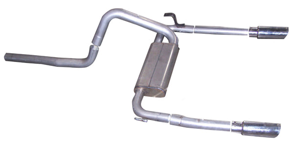 Gibson 98-02 Chevrolet Camaro Z28 5.7L 3in Cat-Back Dual Exhaust - Aluminized - Bull Strap