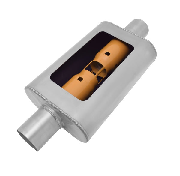 Gibson MWA 3in. Offset/ 3in. Center 14in. Oval Muffler - Bull Strap