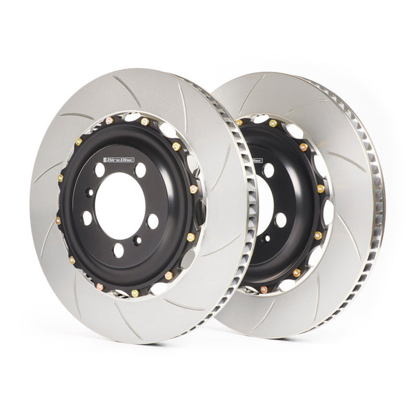 GiroDisc Audi B9 S4/S5/SQ5 Zinc Plated Slotted Front 2-Piece Rotors - Bull Strap