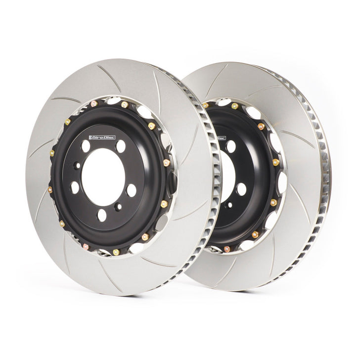 GiroDisc Audi B9 S4/S5/SQ5 Zinc Plated Slotted Front 2-Piece Rotors - Bull Strap