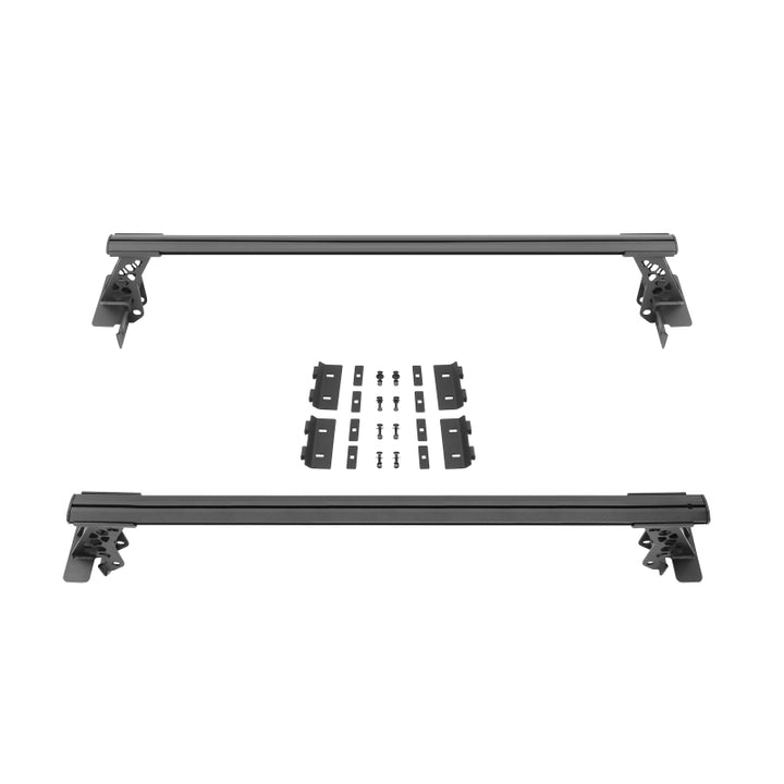 Go Rhino 15-22 Ford F-150 / 19-22 RAM 1500 / 07-21 Toyota Tundra XRS Cross Bars Kit - Tex. Blk - Bull Strap