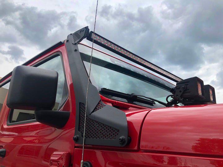 Go Rhino 18-20 Jeep Wrangler JL/JLU/Gladiator JT XE Windshield Light Bar Mount - 50in Single Row - Bull Strap