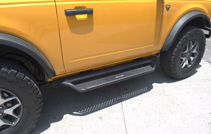 Go Rhino 2021+ Ford Bronco Dominator Extreme D1 Side Steps w/Brackets - Textured Black - Bull Strap
