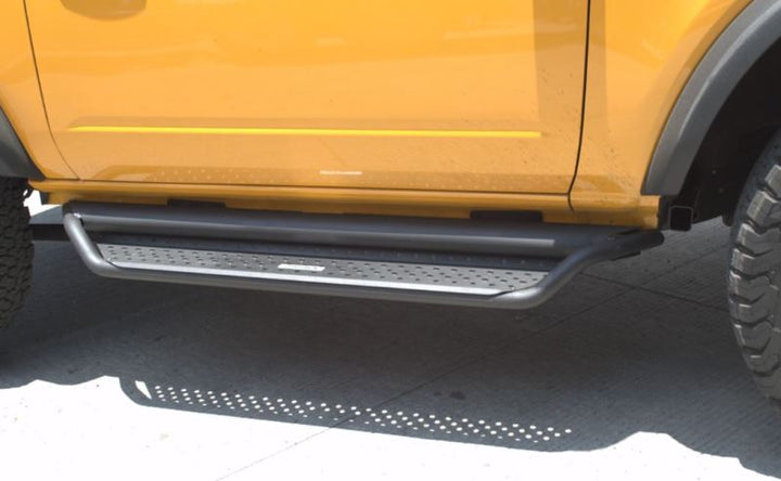 Go Rhino 2021+ Ford Bronco Dominator Extreme D1 Side Steps w/Brackets - Textured Black - Bull Strap