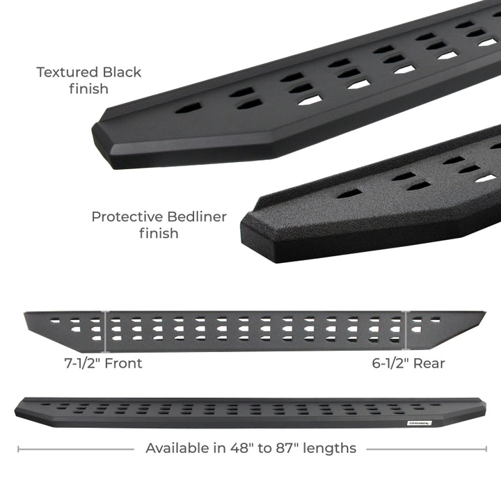 Go Rhino 2022 Toyota Tundra Crew Max 4dr RB20 Kit w/RB20 Running Board + Brkts - Tex. Blk - Bull Strap