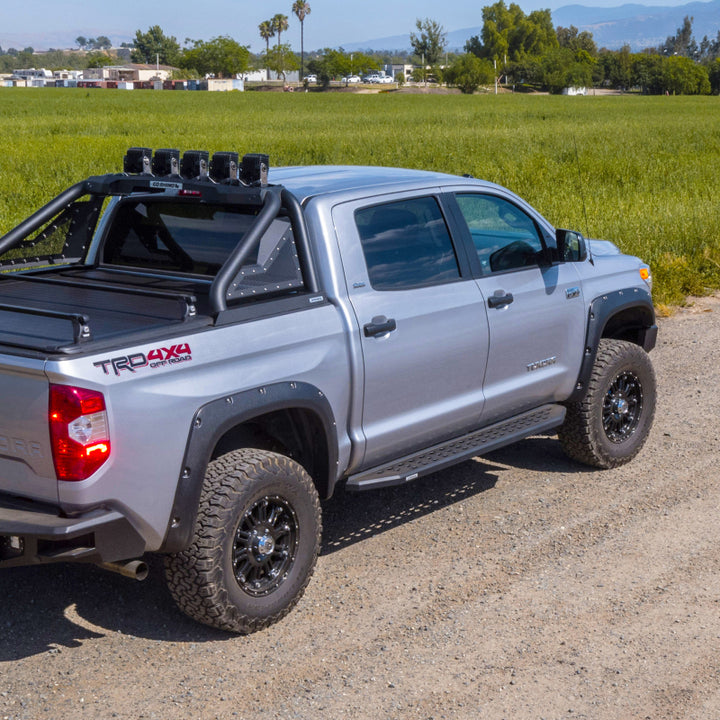 Go Rhino 2022 Toyota Tundra Crew Max 4dr RB20 Kit w/RB20 Running Board + Brkts - Tex. Blk - Bull Strap