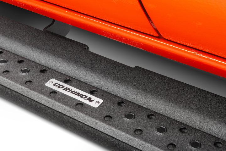 Go Rhino Dominator Extreme DSS Sliders - Tex Blk - 73in - Bull Strap