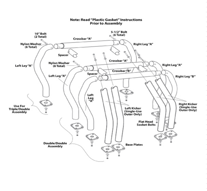 Go Rhino RHINO Bed Bar - Rear Main B bar - Black - Bull Strap
