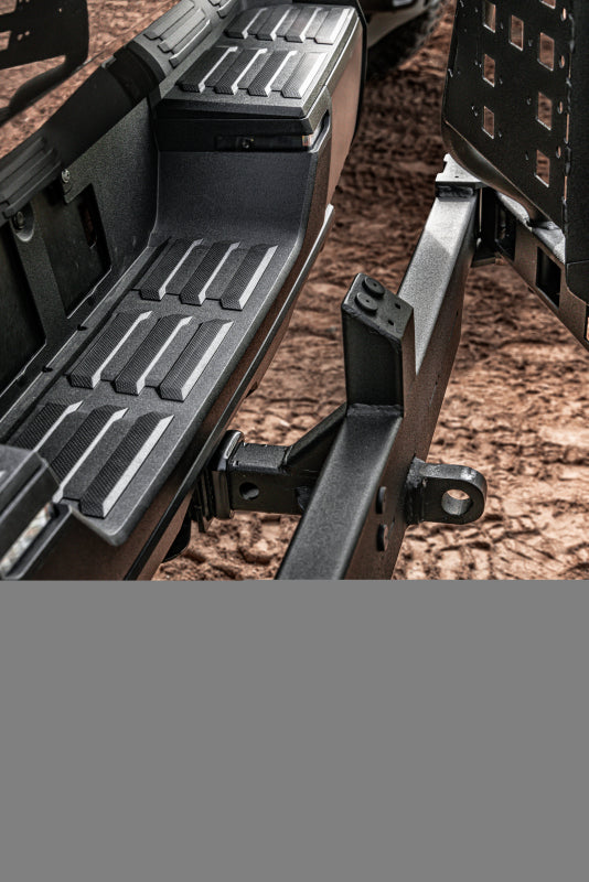 Go Rhino Swing-A-Way Hitch Mounted Tire Carrier (Lic. Plate Lights Not Included) - Textured Black - Bull Strap