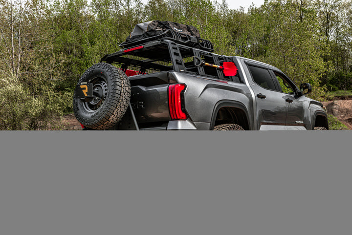 Go Rhino Swing-A-Way Hitch Mounted Tire Carrier (Lic. Plate Lights Not Included) - Textured Black - Bull Strap