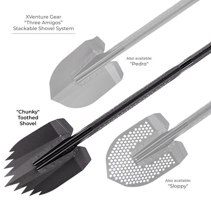 Go Rhino Xventure Gear Sharktooth Stackable Shovel - Textured Black - Bull Strap