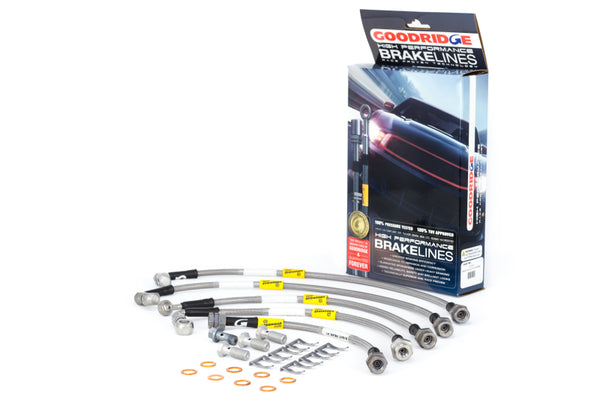 Goodridge 04-06 Cadillac CTS-V (w/Brembo Brakes) Stainless Steel Brake Line Kit - Bull Strap