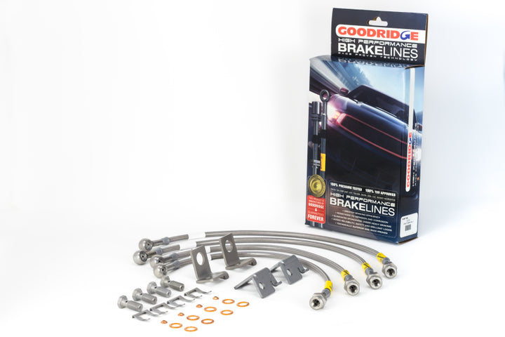Goodridge 06-13 Chevrolet Corvette Z06/ZR1/Grand Sport Stainless Steel Brake Line Kit - Bull Strap