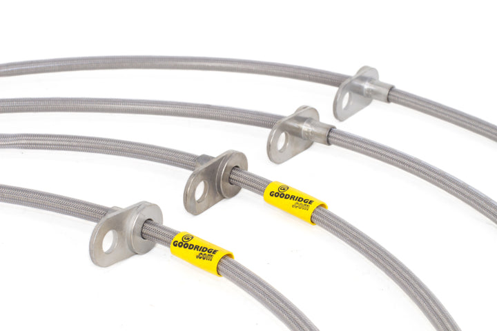 Goodridge 08-14 Subaru STi (w/Brembo Calipers) Stainless Steel Brake Line Kit - Bull Strap