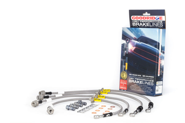 Goodridge 17-20 Honda Civic Si (Si Model Only) Stainless Steel Brake Line Kit - Bull Strap