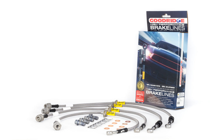 Goodridge 17-20 Honda Civic Si (Si Model Only) Stainless Steel Brake Line Kit - Bull Strap
