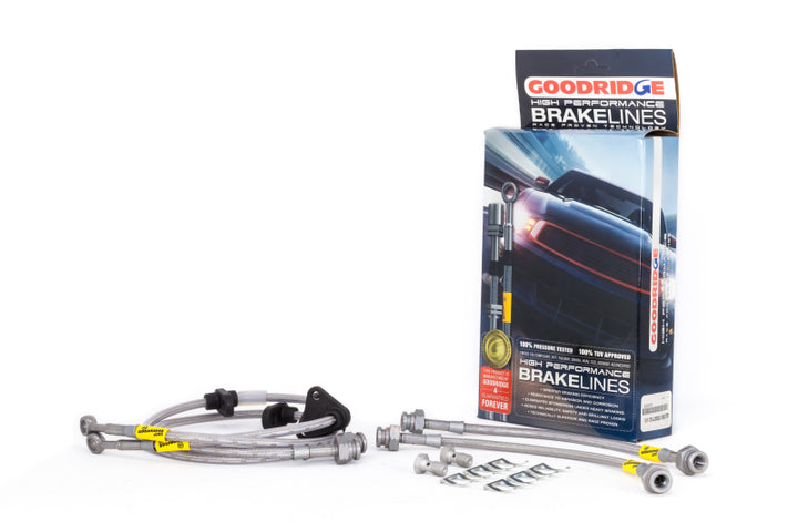 Goodridge 92-95 Honda Civic All Models w/ Rear Drum / 93-00 Del Sol Rear Drum SS Brake Lines - Bull Strap